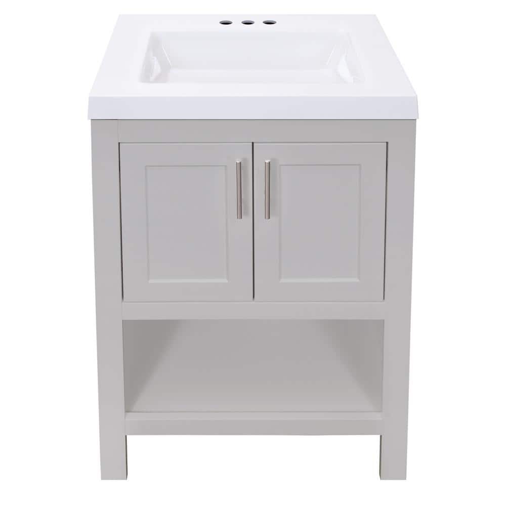 Glacier Bay Spa 24.5 in. W x 18.75 in. D x 35.5 in. H Single Sink Bath Vanity in Dove Gray with White Cultured Marble Top -  PPSPADVR24MY