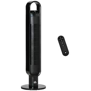39.25 in. Freestanding Tower Fan Cooling for Bedroom with Oscillating, 3 Speed, 12h Timer, 11 in. Fan Diameter, Black