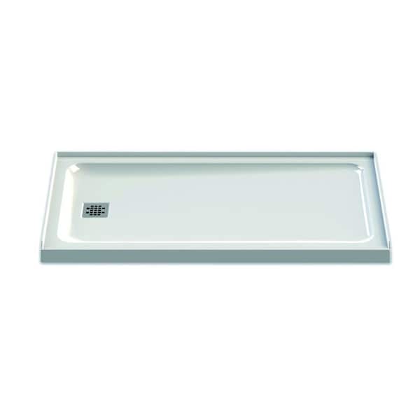 MAAX Olympia 60 in. x 32 in. Single Threshold Acrylic Shower Base with Left Drain in White