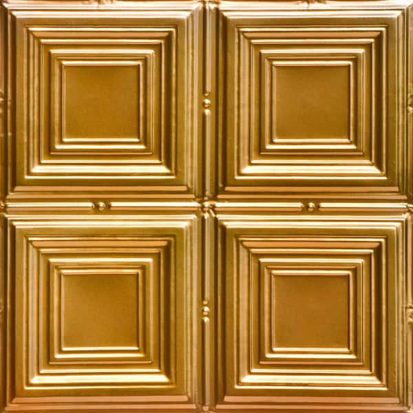 Cubism Lincoln Copper 2 ft. x 2 ft. Decorative Lay-in Tin Ceiling Tile (24 sq. ft./case)