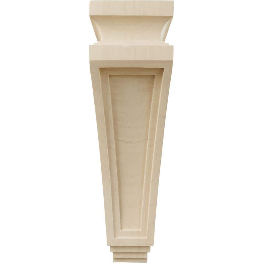 Unfinished Rubberwood 14" Decorative Corbel with Leaf Detail