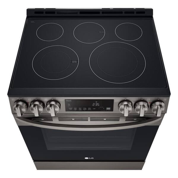 lg double oven electric range black stainless