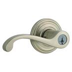 Commonwealth Satin Nickel Exterior Entry Door Handle featuring SmartKey Security