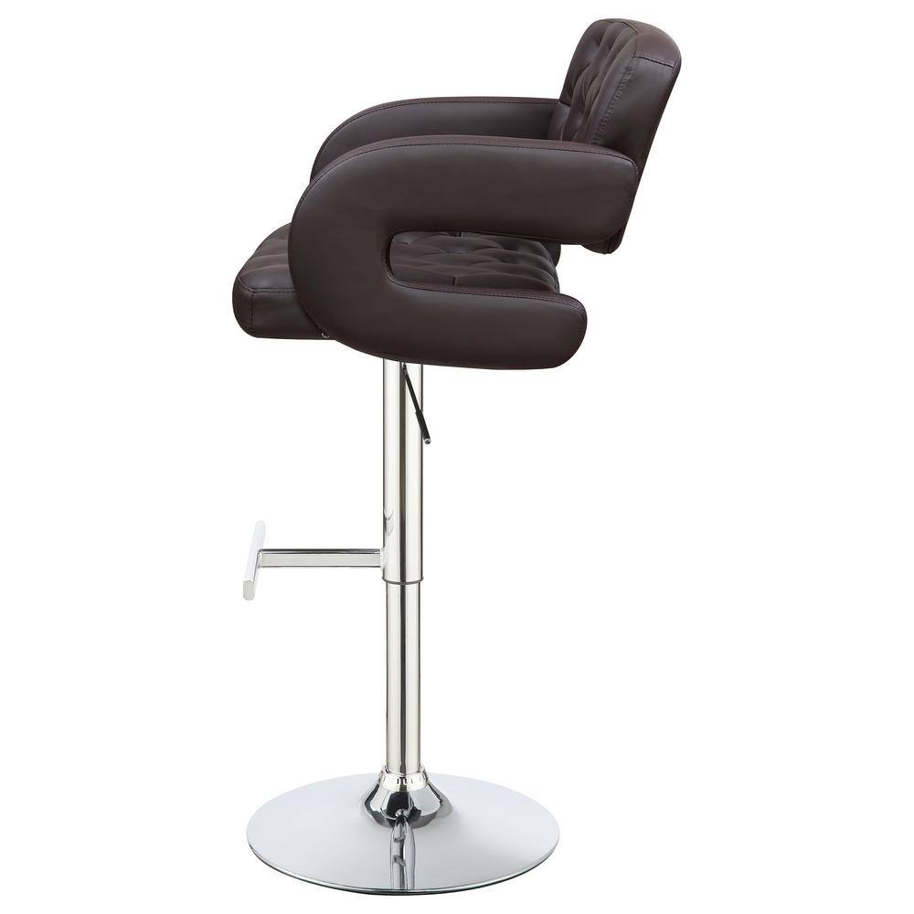Brandi Contemporary Adjustable Brown Leatherette Bar Stool