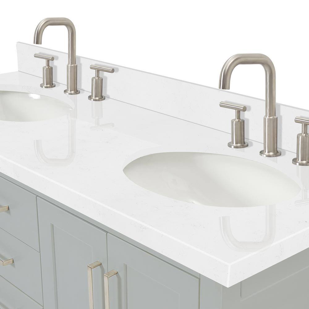 Magnolia Gray 60" Freestanding Double Sink Vanity with Quartz Top