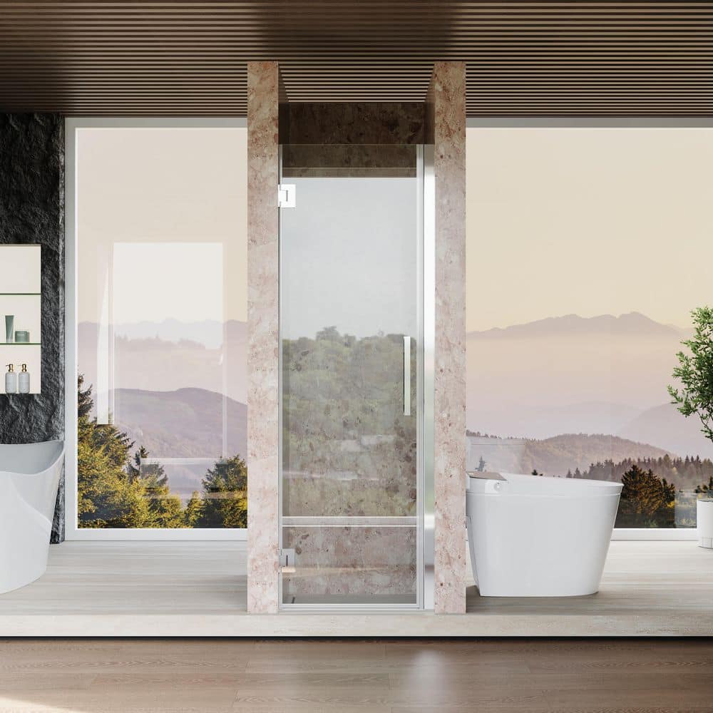 24-25 in. W x 72 in. H Pivot Doubled Hinged Frameless Shower Door in Chrome with SGCC ANSI 3/8 in.(10mm) Clear Glass price history on PriceWatchPro
