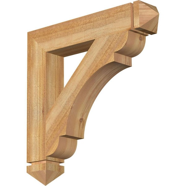 Ekena Millwork 4 in. x 24 in. x 24 in. Western Red Cedar Olympic Arts and Crafts Rough Sawn