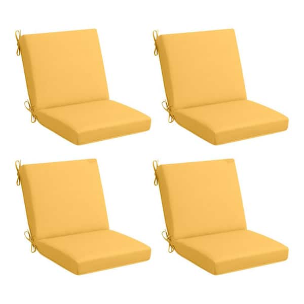 Hampton Bay 17 in. W x 20 in. D Cushionguard Mid Back Universal Outdoor Cushion in Sunrise (Set of 4)