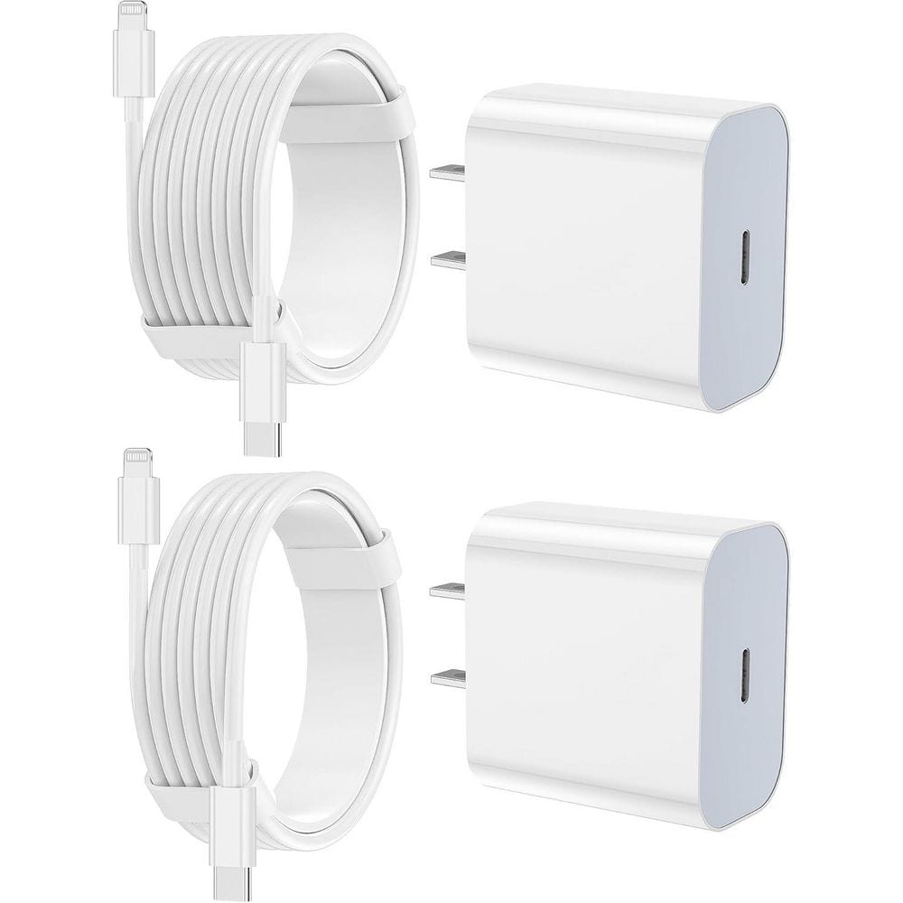 Fast Charging 20W USB-C Wall Charger Block with 6FT and 10FT USB-C to Lightning Cable for iPhone 2 Pack price history on PriceWatchPro