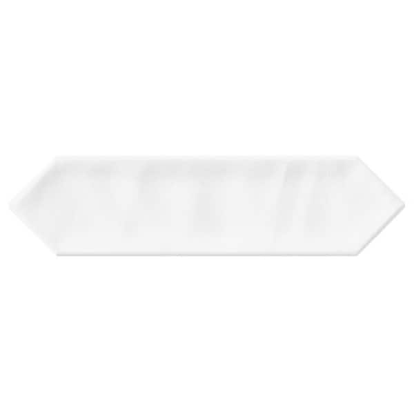 Giorbello Ceramic Picket Hexagon Subway 3"x 12"x 10mm Wall Tile Sample - White (1 Tile PC/Each)