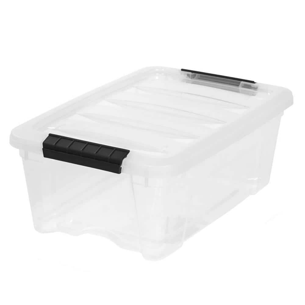 91 Qt. Plastic Container Bin with Secure Lid and Latching Buckles 4 pack -  Clear Stackable Nestable Organizing Tote Tub Box General Organization Garage  Extra Large 