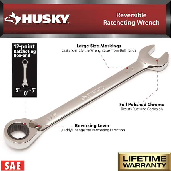 1/2 in. Reversible Ratcheting Combination Wrench