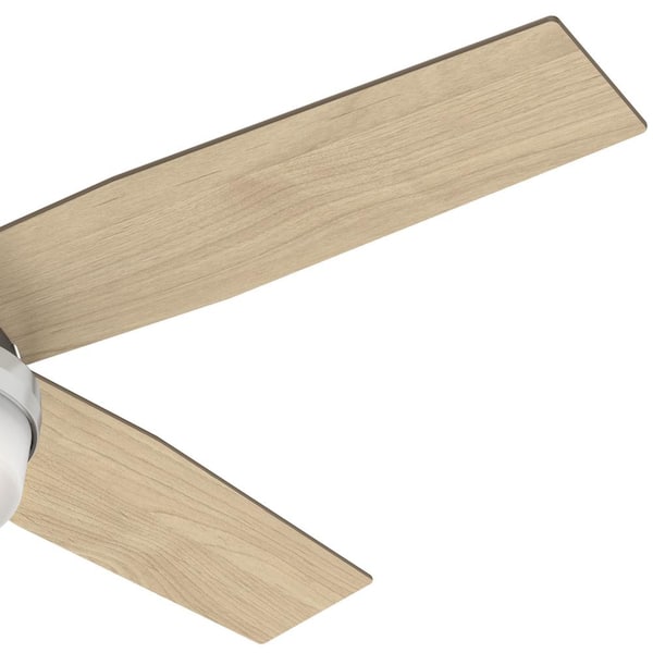 Hunter - Dempsey 52 in. LED Indoor Brushed Nickel Ceiling Fan with Light and Remote