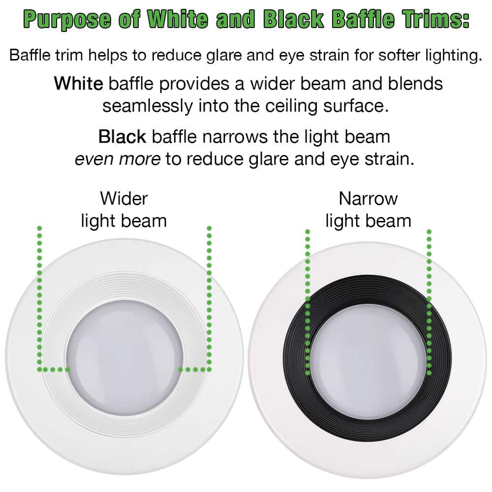 6-Inch White Aluminum LED Recessed Light with Night Light