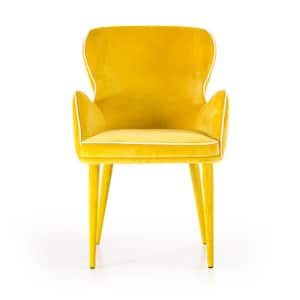 Valerie Yellow Fabric Cushioned Arm Chair