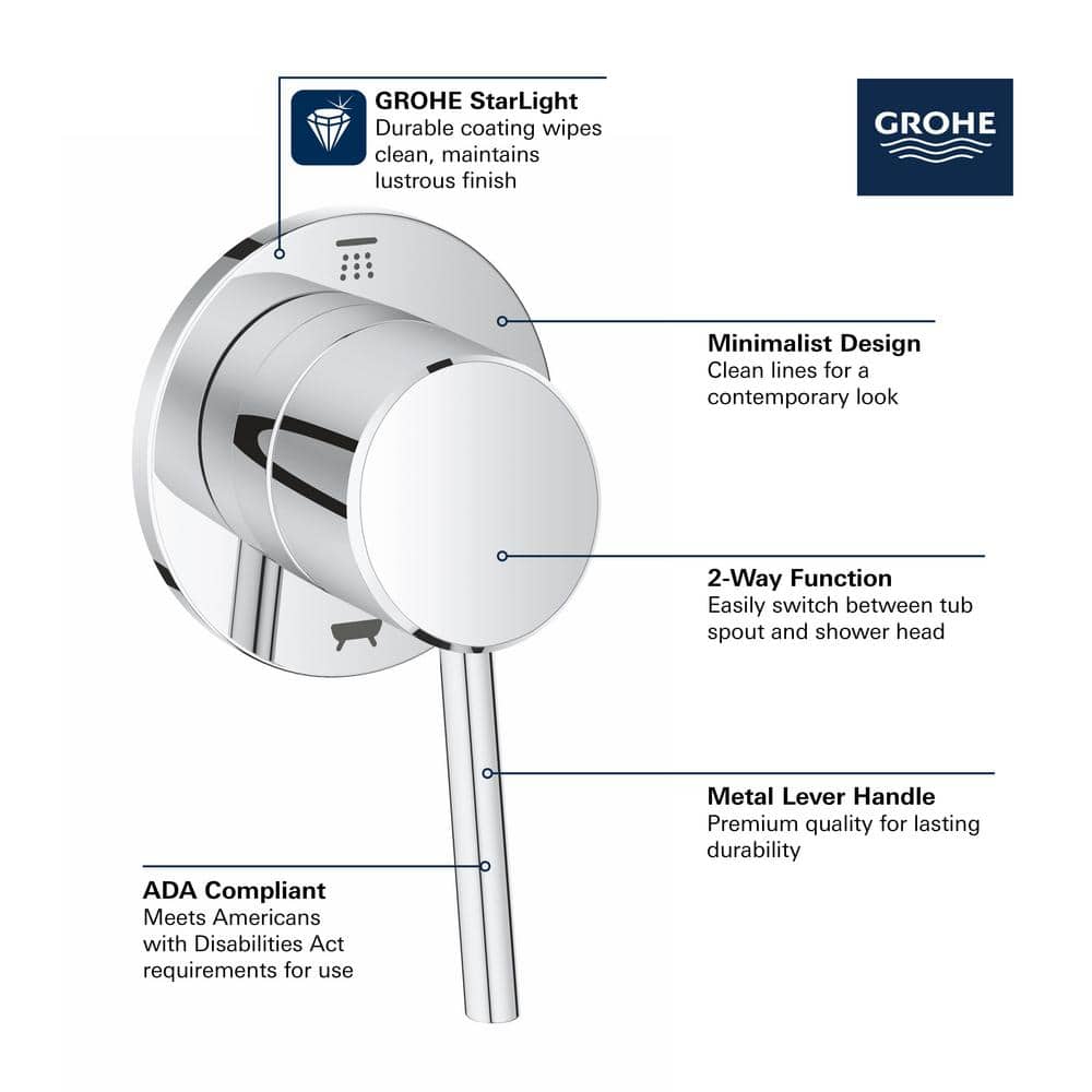 Brushed Nickel Modern Wall-Mounted Shower Lever