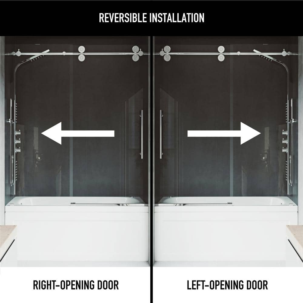 Elan 72" Frameless Sliding Tub Door with Clear Glass