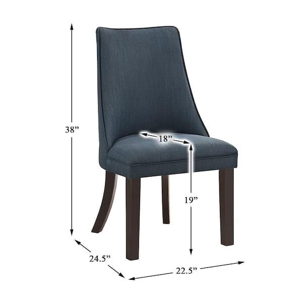 Lazzara Cosimo Blue Gray Textured Fabric Upholstered Dining Chair