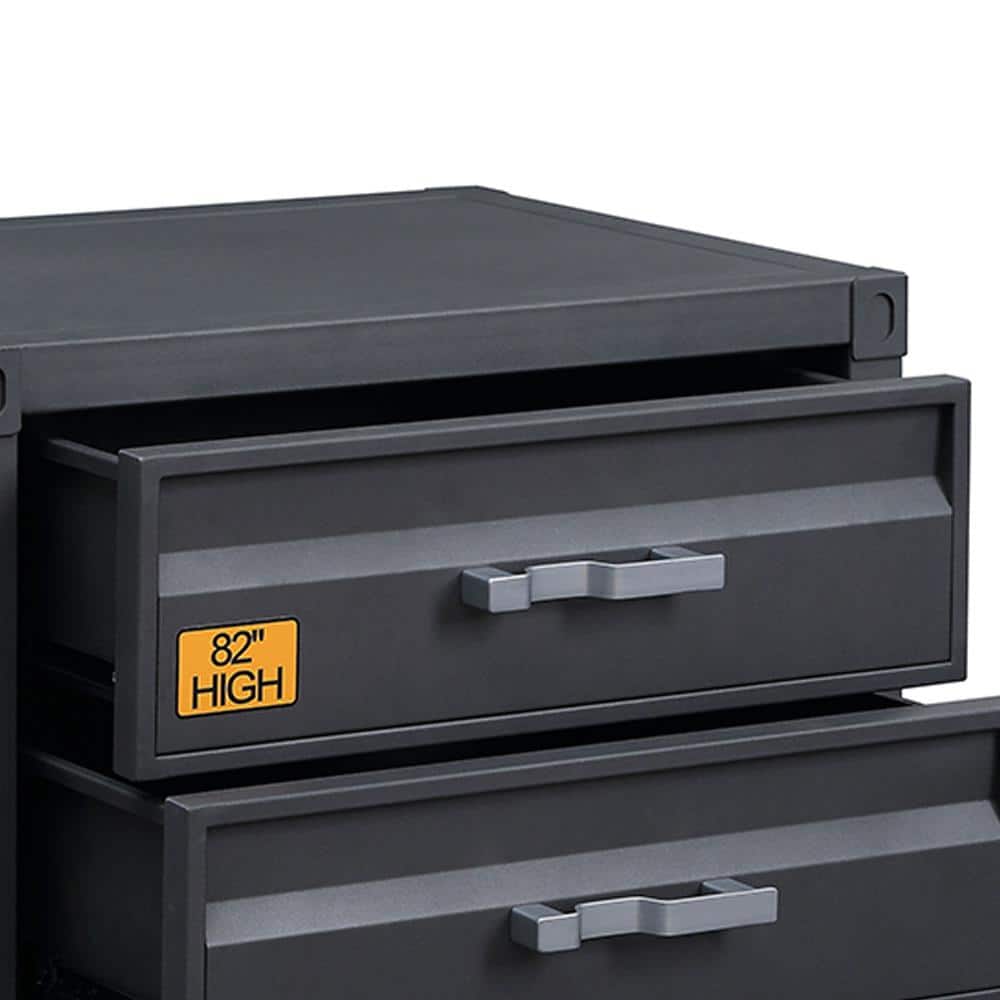 Industrial Gunmetal 4-Drawer Metal Chest