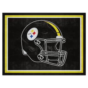 Pittsburgh Steelers Black 8 ft. x 10 ft. Plush Area Rug