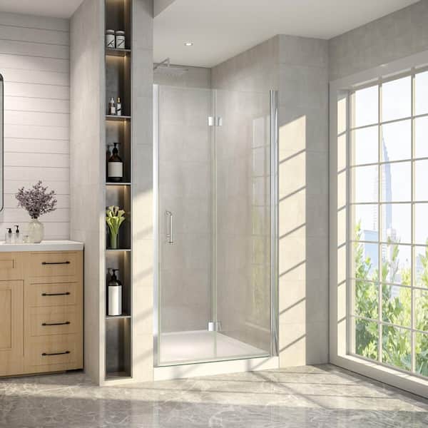 AVAXA 34 - 36 in. W x 72 in. H Bi-Fold Frameless Shower Door in