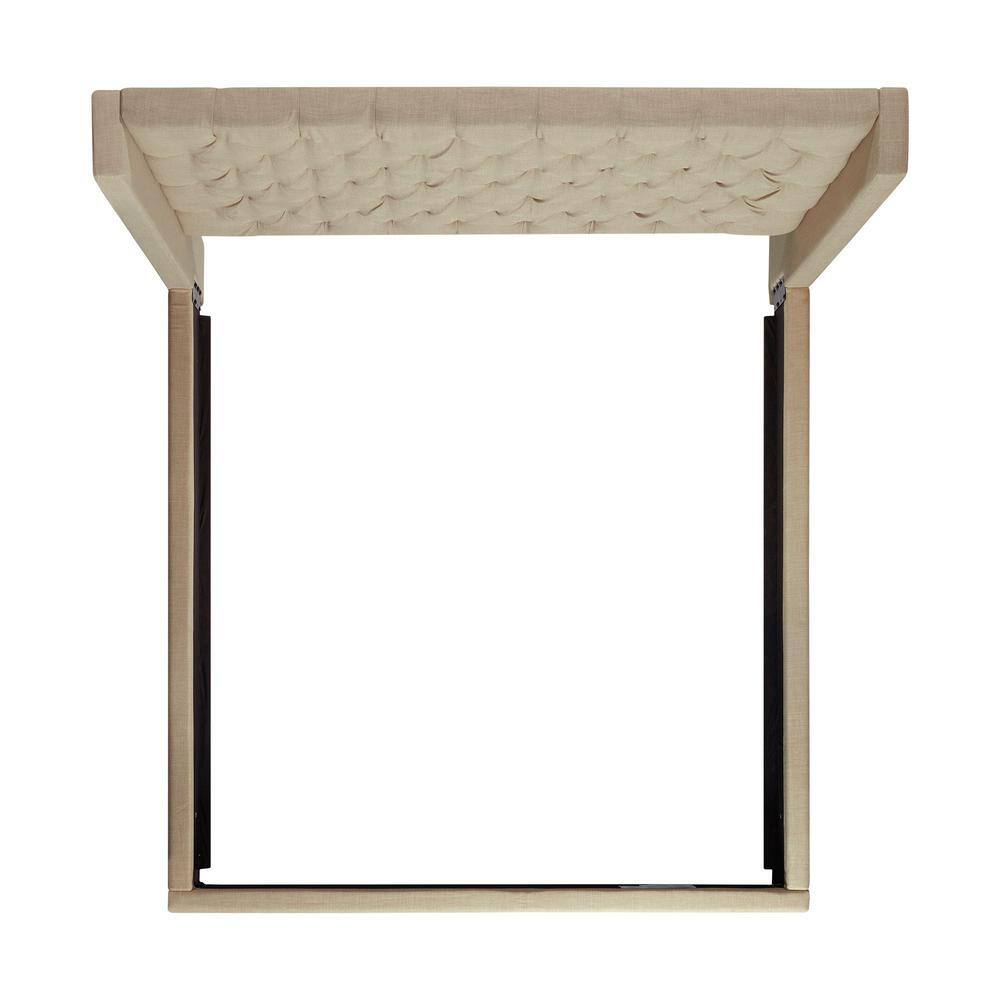 Arden King Beige Tufted Upholstered Wood Frame Bed