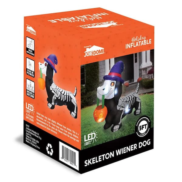 Syncfun 5 Ft Long Skeleton Wiener Dog Inflatable for Halloween Decor
