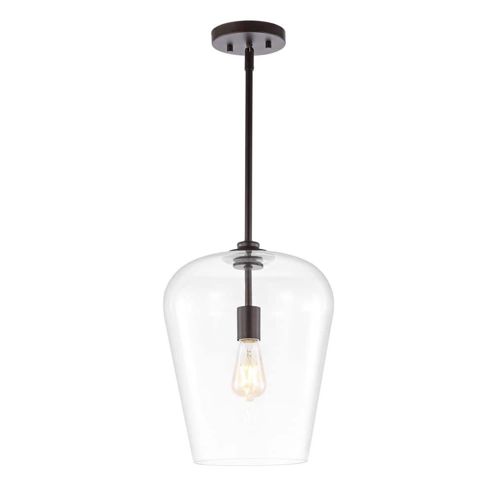 Hayes 11.25" Oil-Rubbed Bronze Industrial Farmhouse LED Pendant
