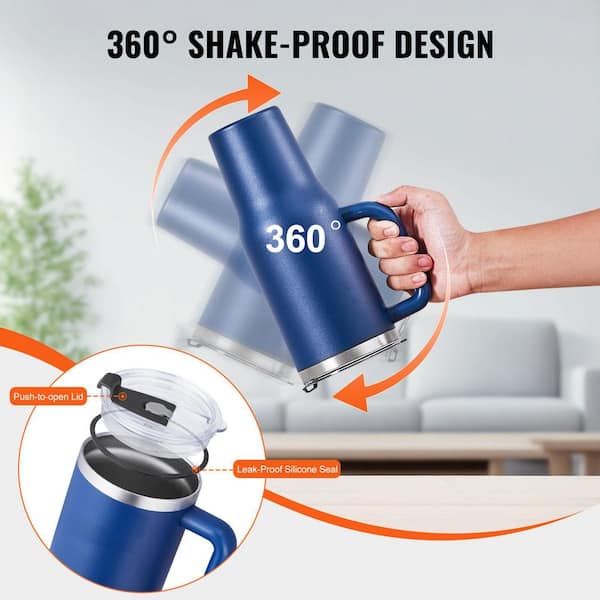 SVOPES Insulated Water Bottle, 40 oz., Blue Stainless Steel Travel