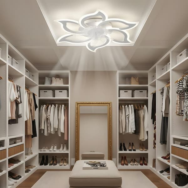 32.7 in. LED Indoor White Low Profile Ceiling Fan with Light Kit, Remote/APP Controls