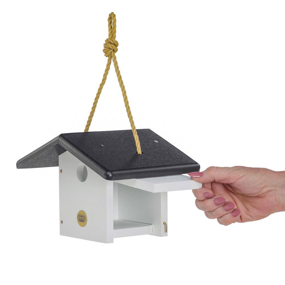 Eco-Friendly Black and White Hanging Wren Bird House