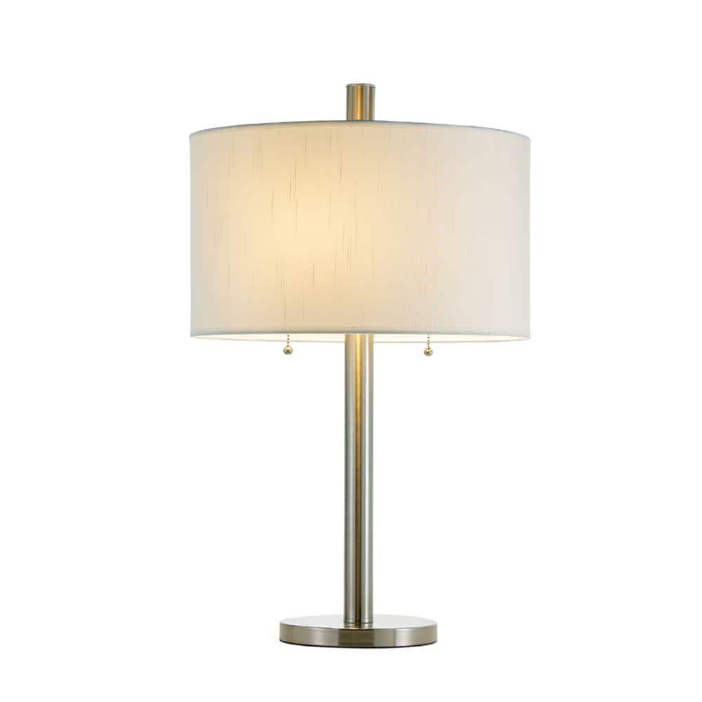 Satin Steel Table Lamp, 22 Inch Table Lamps