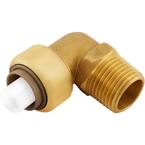 PlumBite 1/2 in. Push-to-Connect x 1/2 in. MPT Brass 90-Degree Elbow Adapter Fitting
