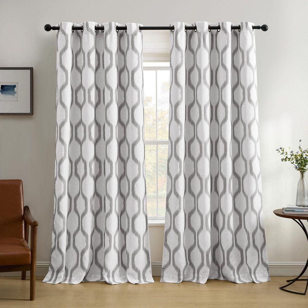 Threadmade Renzo Ikat Geometric Linen Room Darkening Window