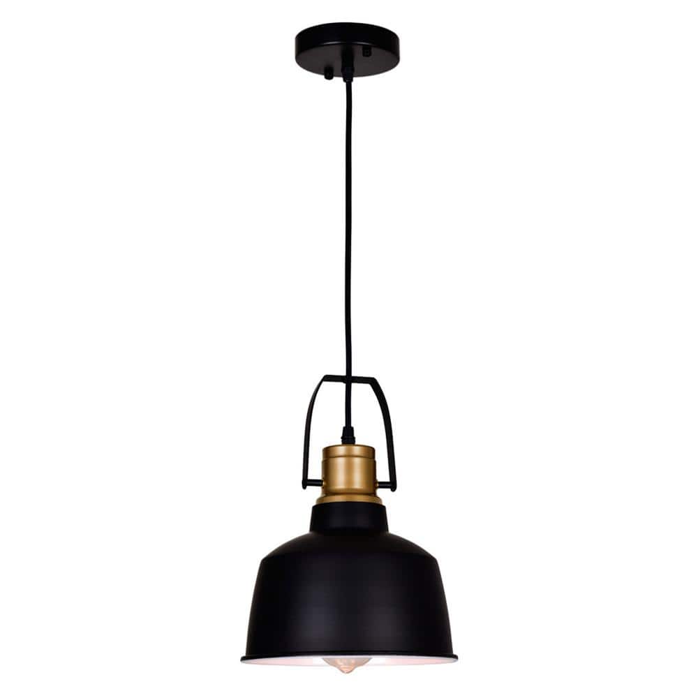 Elisa Mini Crystal-Embellished 9" Black Metal Pendant Light
