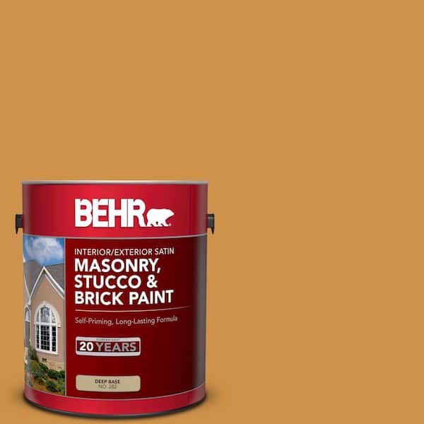 BEHR 1 gal. #M260-6 Sweet Mustard Satin Interior/Exterior Masonry, Stucco and Brick Paint