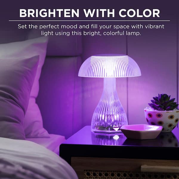 7.1 in. Rechargeable RGB Night Light Bulb Mushroom Crystal Lamp