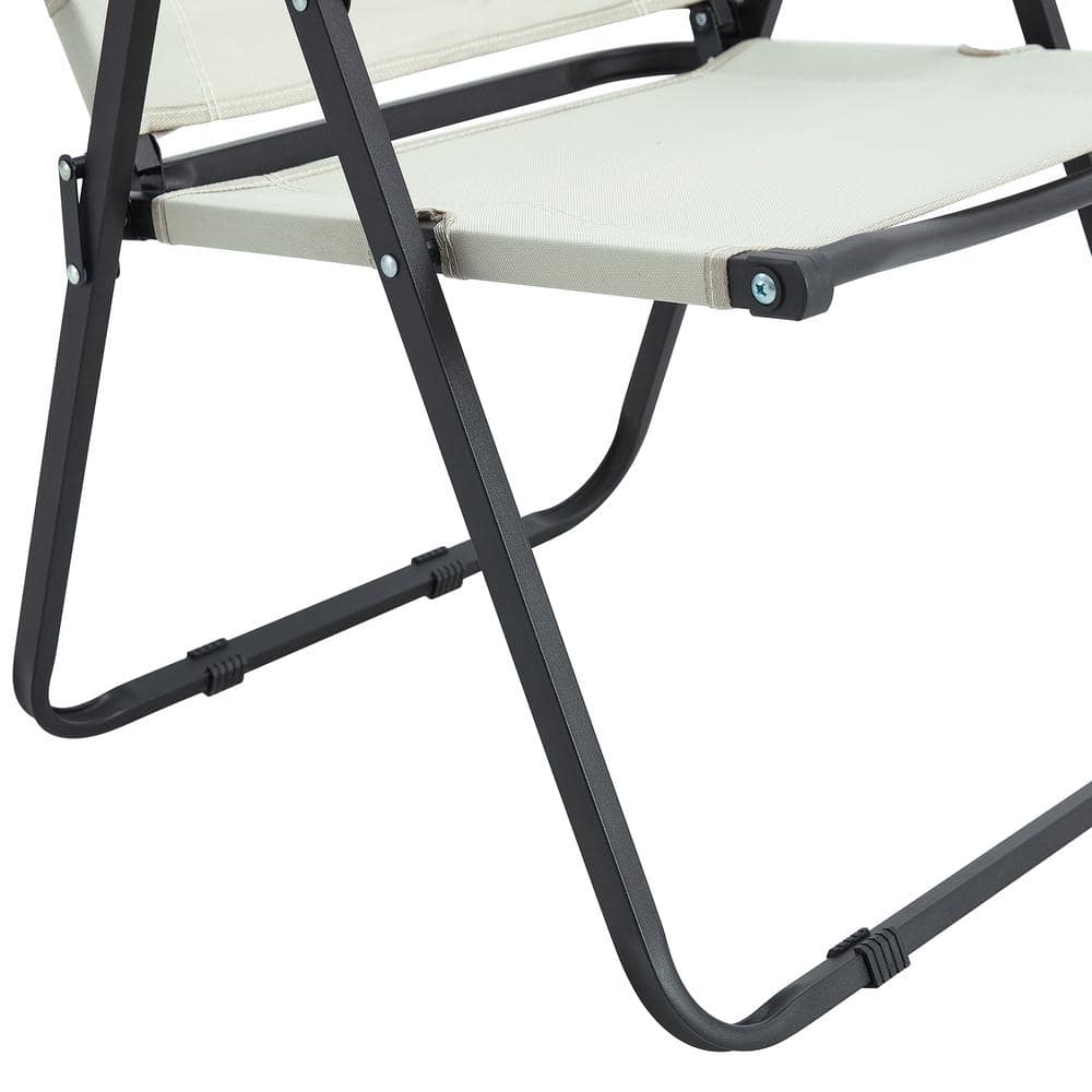 Beige Folding Composite Frame Camping Armchair Set