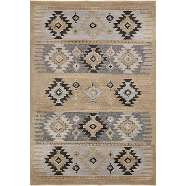 Livabliss Zuata Taupe 8 ft. x 11 ft. Indoor Area Rug