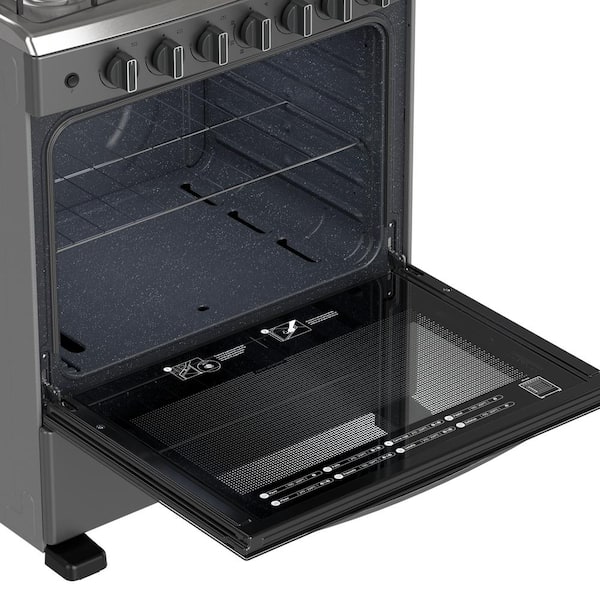30 in. 6-Burners Freestanding Gas Range in Titanium