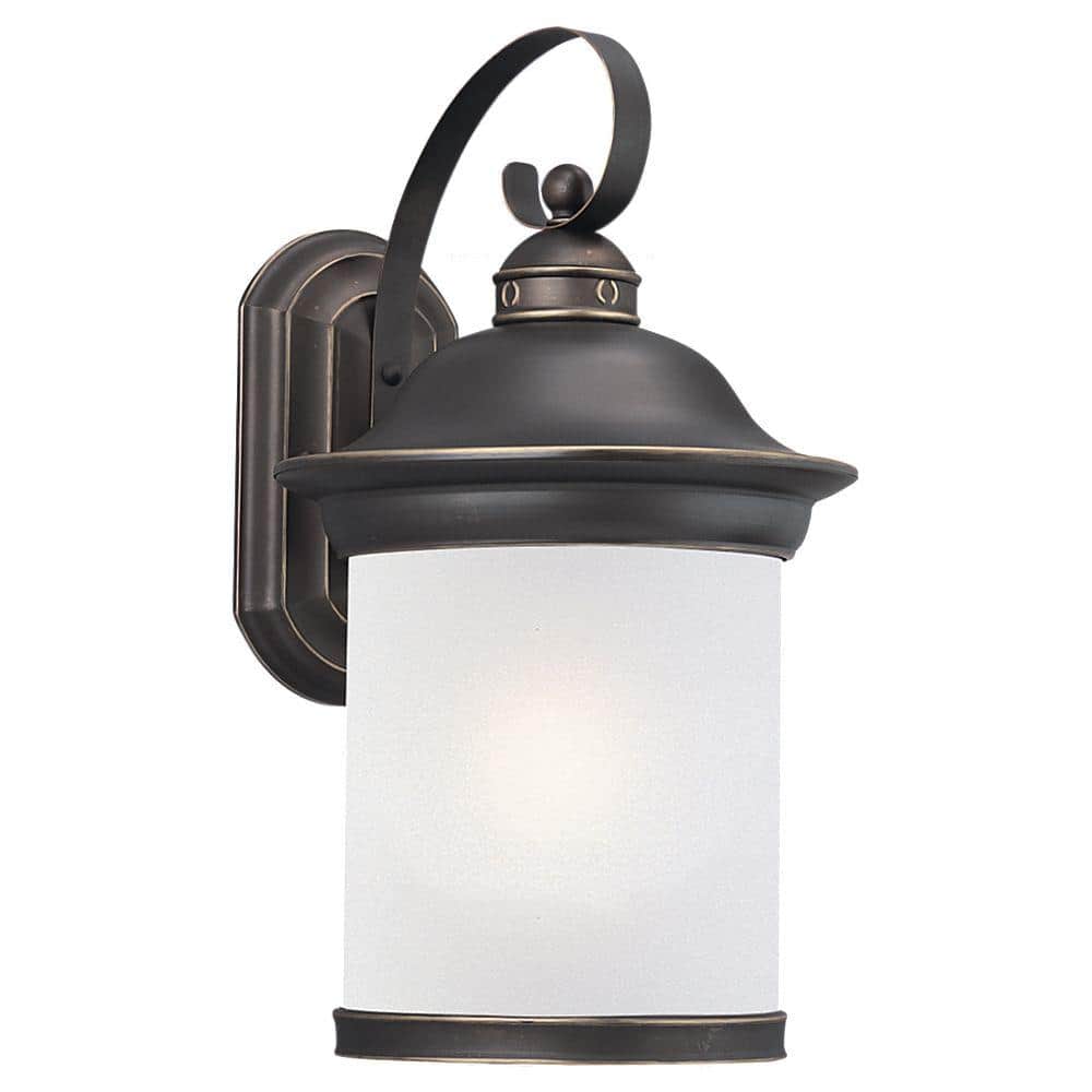Sea Gull Lighting Outdoor Cylinders 14.25-in H White Medium Base (E-26) Outdoor Wall Light ENERGY STAR