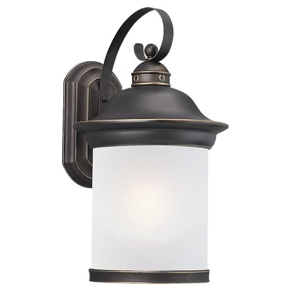 Generation Lighting Hermitage 1-Light Antique Bronze Outdoor Wall Mount Lantern Sconce