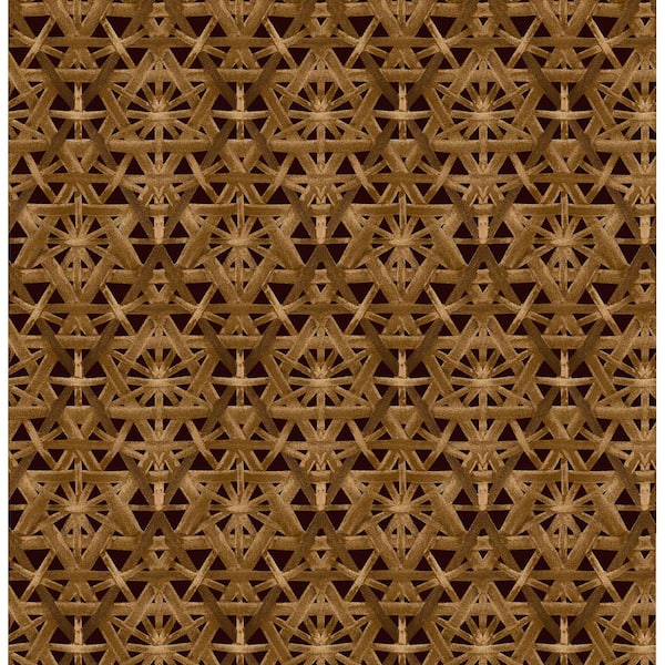 Tommy Bahama Rattan Lattice Pecan Vinyl Peel and Stick Wallpaper Roll (Covers 30.75 sq. ft.)