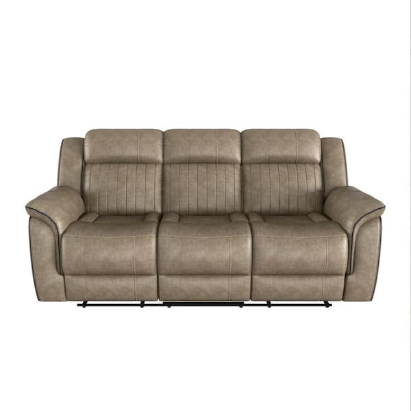 EVERGLADE HOME Morelia 83.5 in. Round Arm Microfiber Straight in Brown