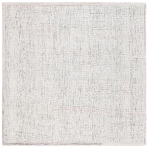 Abstract Red/Ivory 6 ft. x 6 ft. Multicolored Marle Square Area Rug