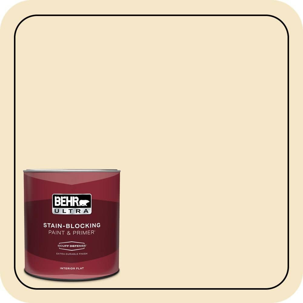 BEHR ULTRA 1 qt. #M320-2 Rice Wine Extra Durable Flat Interior Paint ...
