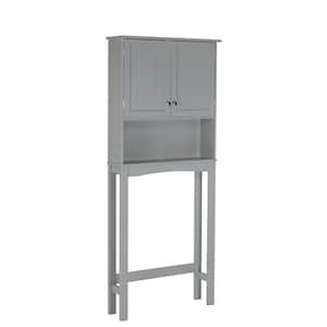 Ashland 27.44 in. W x 64.88 in. H x 7.81 in. D Gray Over-the-Toilet Storage