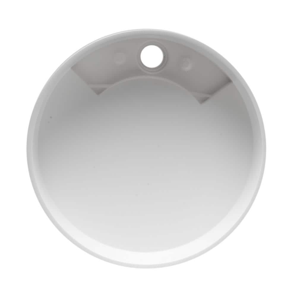 Matte White Resin Circular Bathroom Sink with Concealed Drain
