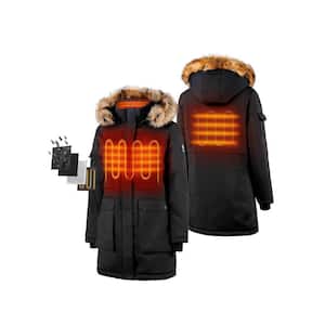 Women's Small Black 7.38-Volt Lithium-Ion Thermolite Heated Parka Jacket with (1) 4.8 Ah Battery and Charger