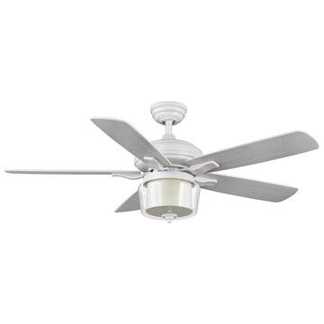 Merwry 52 in. Intergrated LED Matte White Ceiling Fan With Light And Remote Control